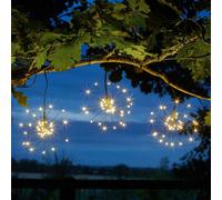 3pk Starburst Solaire Alimenté LED Jardin Pendentif Extérieur Lampe Fonction