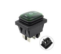 3Position Black Square 6Pins IP65 ON KCD2-9203 22X30.4mm ON-OFF-ON Function Type Rocker Switch NWPNLXEA(Green)