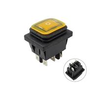 3Position Black Square 6Pins IP65 ON KCD2-9203 22X30.4mm ON-OFF-ON Function Type Rocker Switch NWPNLXEA(Yellow)