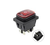 3Position Black Square 6Pins IP65 ON KCD2-9203 22X30.4mm ON-OFF-ON Function Type Rocker Switch NWPNLXEA(Red)