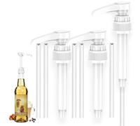 3Psc Pompe doseuse, distributeur de sirop, pompe à sirop, distributeur de pompe réutilisable, pour bouteilles de 500 à 1000 ml avec 6 longueurs, pompe doseuse pour la maison, café, désinfectant pour