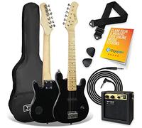 3rd Avenue Pack guitare électrique taille 1/4 pour débutants - ampli portable 5 W, câble, housse, médiators et sangle - Noir