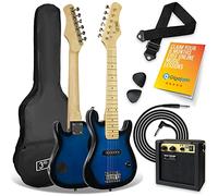 3rd Avenue Pack guitare électrique taille 1/4 pour débutants - ampli portable 5 W, câble, housse, médiators et sangle - Bleu