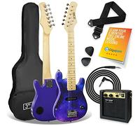 3rd Avenue Pack guitare électrique taille 1/4 pour débutants - ampli portable 5 W, câble, housse, médiators et sangle - Galaxie Violette