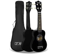 3rd Avenue Ukulélé Soprano 53 Cm pour Débutants - Noir - Housse Gratuite