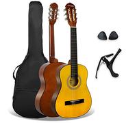 3rd Avenue XF Guitare Classique 1/2 Enfant, Cordes Nylon, Naturel | Housse, capodastre et médiators inclus. Cordes nylon souples, douces pour petits doigts, pour 5-8 ans