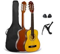 3rd Avenue Xf Pack Guitare Classique enfant Taille Junior 1/4 pour Débutants, Guitare Acoustique avec Cordes en Nylon, Housse, Capodastre et Médiators - Naturel