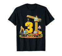 3rd Birthday Boy Construction Truck 3 Years Old Party T-Shirt