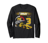 3rd Birthday Bruh Racing Car Party Outfit 3 Year Old Boys Manche Longue