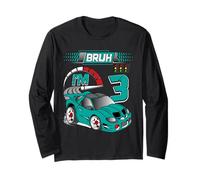 3rd Birthday Bruh Racing Car Party Outfit 3 Year Old Boys Manche Longue