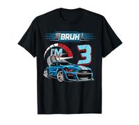 3rd Birthday Bruh Racing Car Party Outfit 3 Year Old Boys T-Shirt
