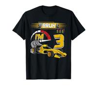 3rd Birthday Bruh Racing Car Party Outfit 3 Year Old Boys T-Shirt
