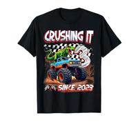 3rd Birthday Monster Truck Dinosaur Crushing It Since 2023 T-Shirt
