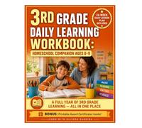3rd Grade Daily Learning Workbook: Homeschool Companion for Reading, Math, Grammar & Handwriting Practice - Ages 8-9 | Fun Skill-Building Activities with Answer Key
