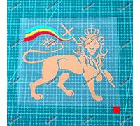 3S MOTORLINE Autocollant lion de Juda 15,2 cm en vinyle pour voiture Rasta Rastafari Drapeau Jamaïque Ethiopie Or Tricolore sda3