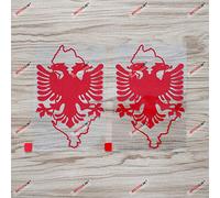 3S MOTORLINE Lot de 2 autocollants en vinyle pour voiture Motif aigle de l'Albanie Rouge 12,7 cm