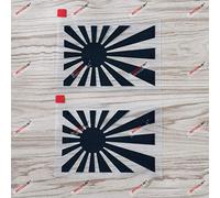 3S MOTORLINE Lot de 2 Autocollants en Vinyle pour Voiture Motif Drapeau Japonais Motif Soleil Levant