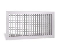 3S SuperSamaStore Grille de Soufflage Murale, Bouchette de Ventilation avec Double Ailettes Orientables, Diffuseur d’Air pour Systèmes de Climatisation et Ventilation, Aluminium, Blanc, 300x150mm