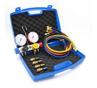 3S SuperSamaStore Groupe manométrique universel à 4 voies pour gaz réfrigérant, avec fouets et robinets pour R410A, R134A, R22 et autres gaz, accessoire professionnel pour techniciens CVC facile à