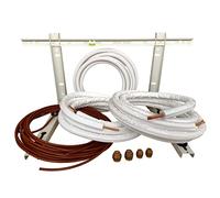 3S SuperSamaStore Kit d'Installation Climatiseur Monosplit 3 Mètres, Ensemble avec Tuyau en Cuivre Pré-isolé 1/4" et 3/8", Support Extérieur, Raccords à Sertir et Câble de Condensation
