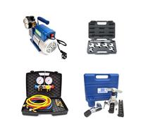 3S SuperSamaStore Kit professionnel installateurs de climatisation avec outils d'entretien : pompe à vide Bistadio 70 l R32, set manomètres 4 voies, carteuse, clé dynamométrique