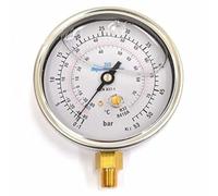 3S SuperSamaStore Manomètre à Bain de Glycérine 80 mm pour Haute Pression de Gaz de Climatisation R32/R410A, Double Échelle °C/Bar, Raccord Vertical 1/8" Npt, Boîtier en Acier