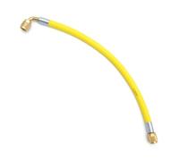 3S SuperSamaStore Tuyau Flexible pour Réfrigérant, Flexible de Recharge Climatisation avec Raccords 1/4" SAE x 1/4" SAE et Ouvre-valve, Tuyau de Charge Gaz Clim R22 R134a R407C, Jaune, 30 cm