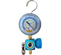 3S SuperSamaStore Vacuomètre avec Robinet d’Arrêt 0-100 kPa 0-1000 mbar, Raccords 1/4" SAE, Manomètre de Vide pour Pompes à Vide, Climatisation et Réfrigération