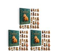 3set Calendrier de l'Avent Capybara 2025, Compta de Noël de 24 Jours, Ornement Calendrier de l'Avent, Surprise Capybara pour Enfants et Adultes, Cadeaux Festifs de Noël