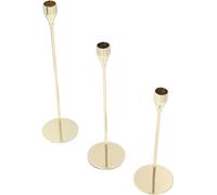 3Sets Candle Holders All Metal Structure Simple Design Easy Installation Candle Sticks Long Holder for Restaurants Party