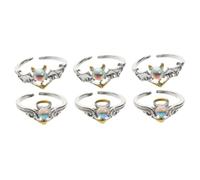 3sets Femmes Anneau exquis vintage Moonstone Rings Chic Engagement Bijoux pour les mariages Parties Daily Wear Elegant Glitter Design 2pcs * 3 Bijoux