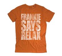 3styler Frankie Says Relax T-Shirt Homme - Funny Music Shirt - Ligne Vintage - Coton biologique 140 g/m², Orange vintage, XL