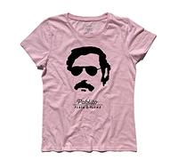 3styler Pablo Escobar Pablito Plata o Plomo T-shirt à manches courtes en coton - T-shirt cinéma, trafiquants, Shirt Crime - Ligne Classic - 100 % coton 185 g/m², rose, X-Large