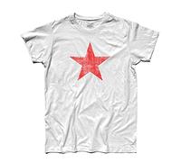 3styler T-Shirt Homme Étoile Rouge - Red Star - Revolution Shirt - Ligne Classic - 100 % coton 185 g/m², Blanc, Large