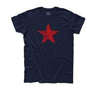 3styler T-Shirt Homme Étoile Rouge - Red Star - Revolution Shirt - Ligne Classic - 100 % coton 185 g/m², bleu, Large