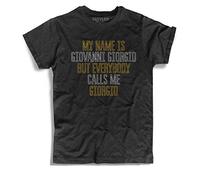 3styler T-shirt homme noir Giorgio Moroder - My Name is Giovanni Giorgio - Punk T-shirt - Ligne Amazink - Coton flammé (Slub) 150 g/m², Noir , Medium
