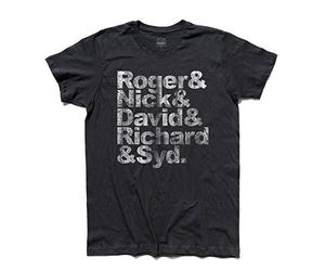 3styler T-shirt homme Roger & Nick & David & Richard & Syd. - Les grands noms de la musique Shirt - Ligne classique - 100% coton 185 g/m², Noir , Medium