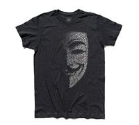 3styler T-shirt homme V pour vendetta - Masque Guy Fawkes - Ligne classique - 100 % coton 185 g/m², Noir , Medium