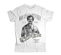 3styler T-shirt pour homme Magnum PI The Hawaii Private Investigator - Série TV Années 80 - Ligne Vintage - Coton biologique 140 g/m², Blanc, XL