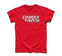 3styler T-shirt pour homme Starsky & Hutch - Vintage Logo - Série TV Années 70 Shirt - Ligne classique - 100 % coton 185 g/m², rouge, XL