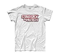 3styler T-shirt pour homme Starsky & Hutch - Vintage Logo - Série TV Années 70 Shirt - Ligne classique - 100 % coton 185 g/m², Blanc, XL