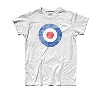 3styler T-shirt pour homme Target Mods Vintage - Ligne classique - 100 % coton 185 g/m², Blanc, Large