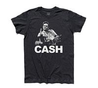 3stylershop T-Shirt Homme Johnny Cash - Fuck Doigt - Noir, M