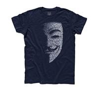 3stylershop T-Shirt Homme V pour Vendetta - Masquer Guy Fawkes - Bleu, XL
