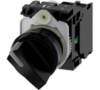 3SU1100-2BF10-1BA0, interrupteur à bascule, illuminable, 22 mm, rond en plastique, noir, bouton, court, 2 positions O-I, verrouillé, 10:30h/13:30h, emballage d'origine, jamais utilisé, en stock
