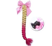3T-SISTER Queue De Cheval Tressée De Casque De Moto Ponytail Decoration Casque De Moto Perruque De Casque 24 Pouces 1 pièces (Rainbow)