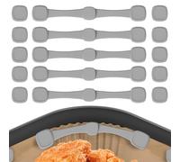 3T6B 5PCS Air Fryer Magnet Silicone Buckle Set, Boucle magnétique en silicone pour papier sulfurisé, 5 bandes en silicone et 10 boucles, Empêche les feuilles de papier jetables de recouvrir les alimen