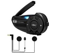 3T6B Intercom Moto Bluetooth 5.1 2 Voies,Intercom Moto pour 2 Casques,Kit Main Libre Moto,Réduire Le Bruit,Radio FM pour Vélo,Ski,Moto 1 unité