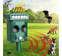 3T6B Répulsif Chat Ultrason, Repulsif Chat Exterieur avec lumière LED, Répulsif Animaux Imperméable IP65, Solaire et USB Répulsif Animaux pour Anti Chats, Pigeons, Oiseaux, Chiens