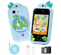 3T6B Smartphone Jouet pour Enfants, Double caméra Avant et arrière, Livres Audio, Contes de fées Connaissances, Apprentissage, Jeux Mobiles, Jouets électroniques éducatifs, avec Carte 16 Go